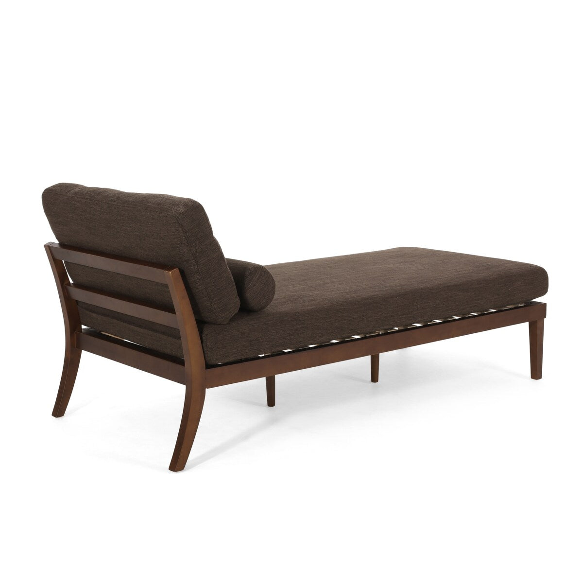 Fabric Chaise Lounges Single Sofa Chair Bed With Rolled Accent Pillow