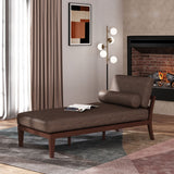 Fabric Chaise Lounges Single Sofa Chair Bed With Rolled Accent Pillow