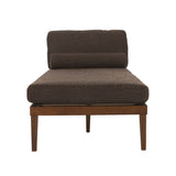Fabric Chaise Lounges Single Sofa Chair Bed With Rolled Accent Pillow