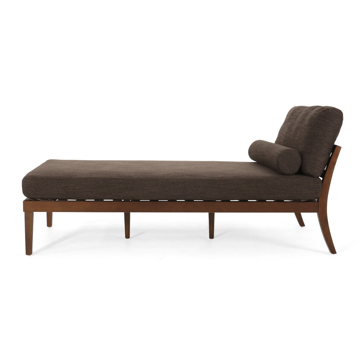 Fabric Chaise Lounges Single Sofa Chair Bed With Rolled Accent Pillow