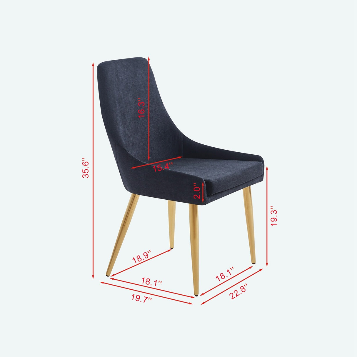 Fabric Dining Chairs Set of 2