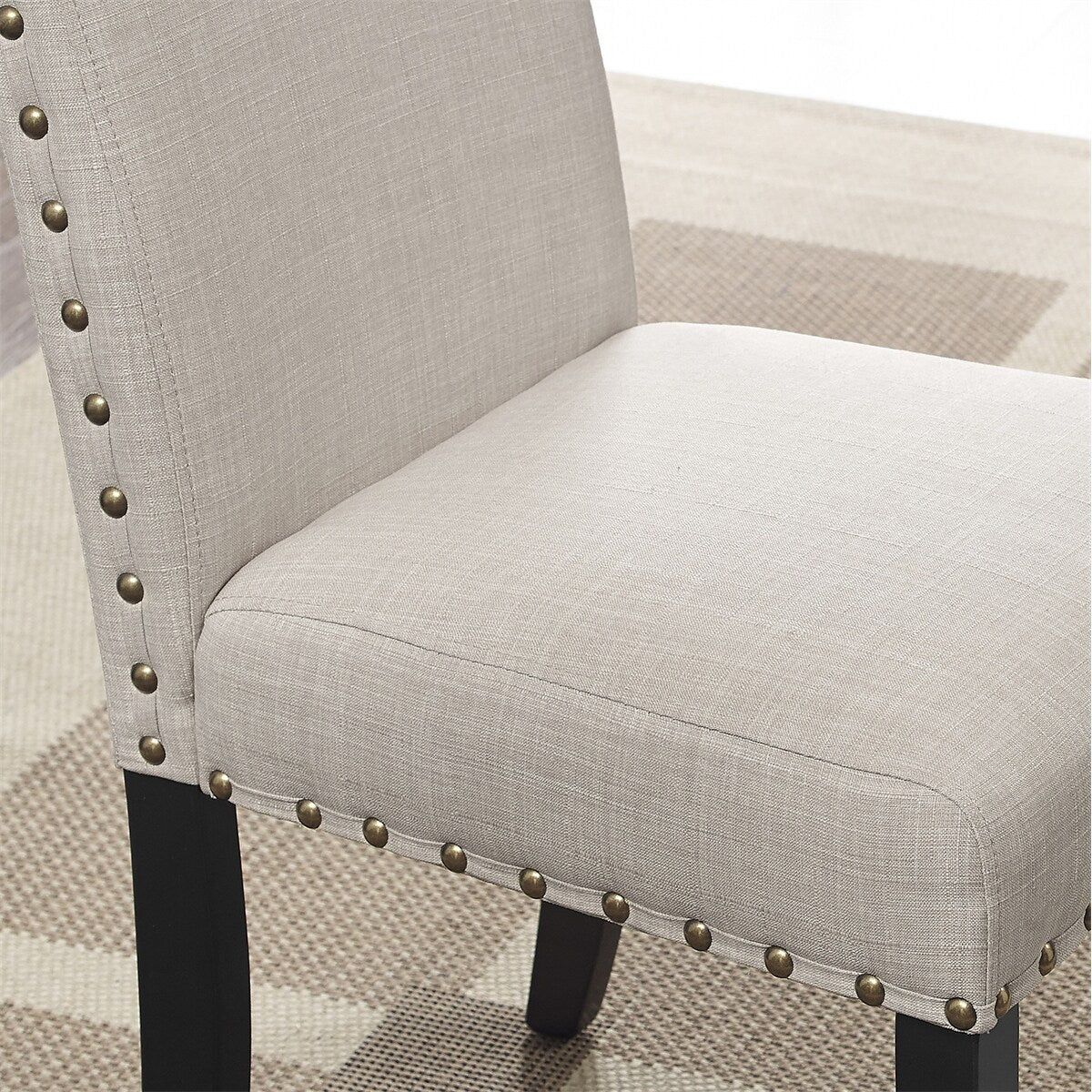 Fabric Dining Chairs with Nailhead Trim,Set of 2