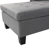 Fabric L Shape Sectional Sofa Set with Cup Holder, Pillows