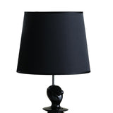 Fabric Shade Table Lamp with Polyresin Sitting Clown Base, Black