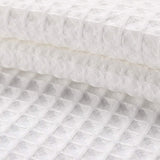 Fabric Shower Curtain Set, Cotton Blend Waffle Weave, with Snap in