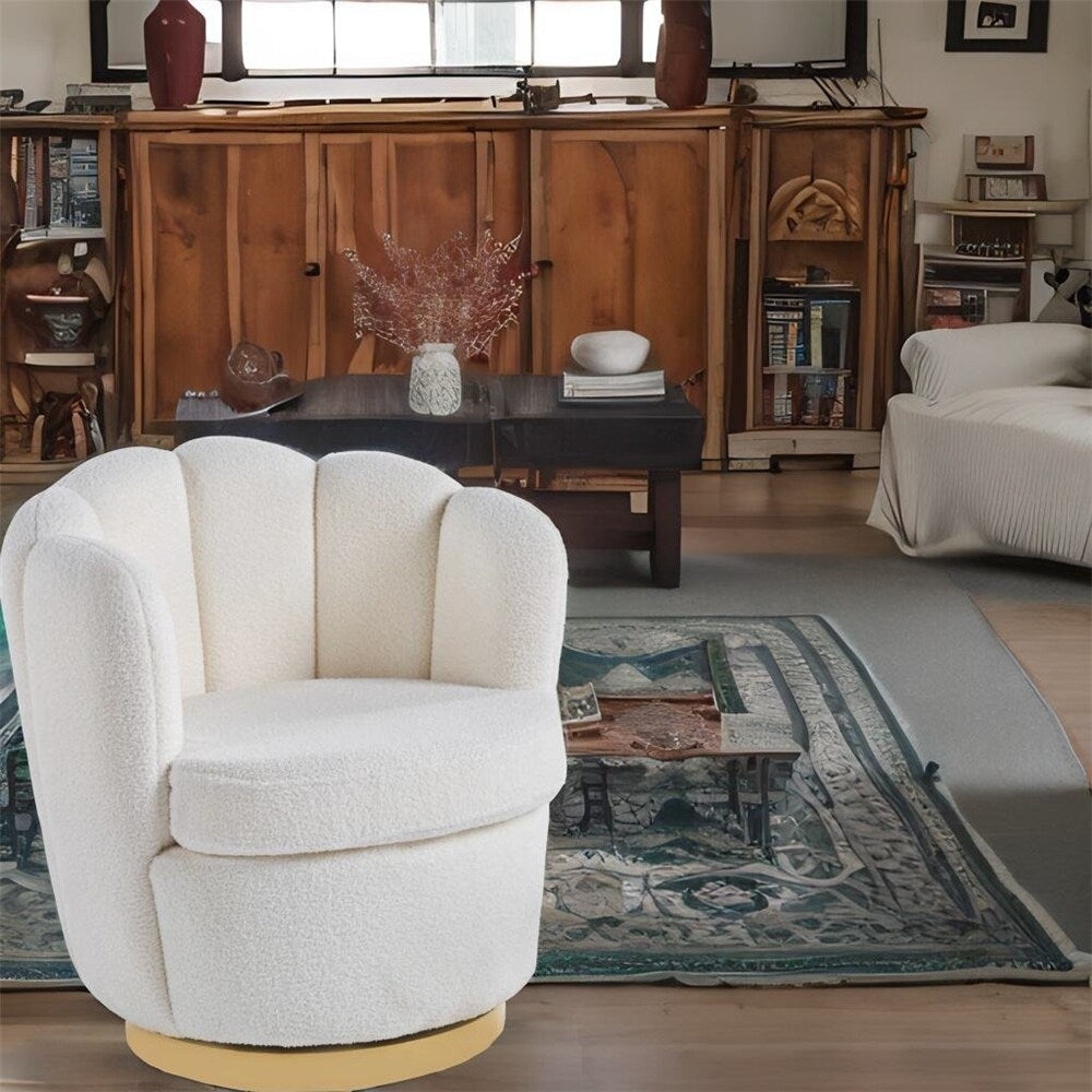 Fabric Swivel Accent Armchair Barrel Chair