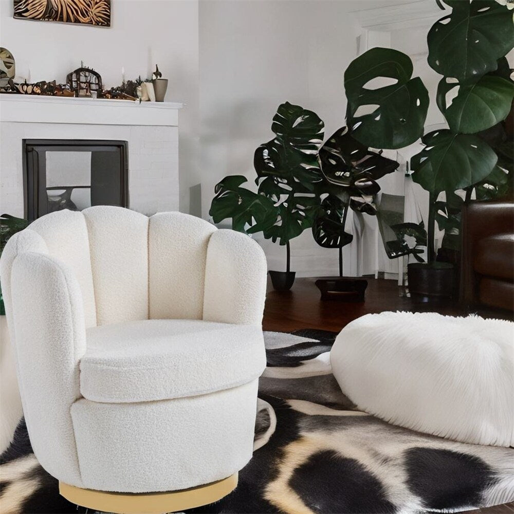 Fabric Swivel Accent Armchair Barrel Chair