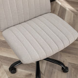 Fabric Swivel Office Chair, Solid Back, 360°Swivel, Height Adjustable