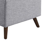 Fabric Upholstered Corner Chair with Tufted Back and Splayed Legs, Gray