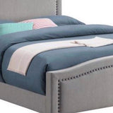 Fabric Upholstered Curved Design Full Bed, Gray