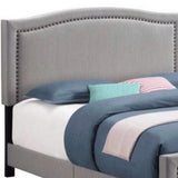 Fabric Upholstered Curved Design Full Bed, Gray