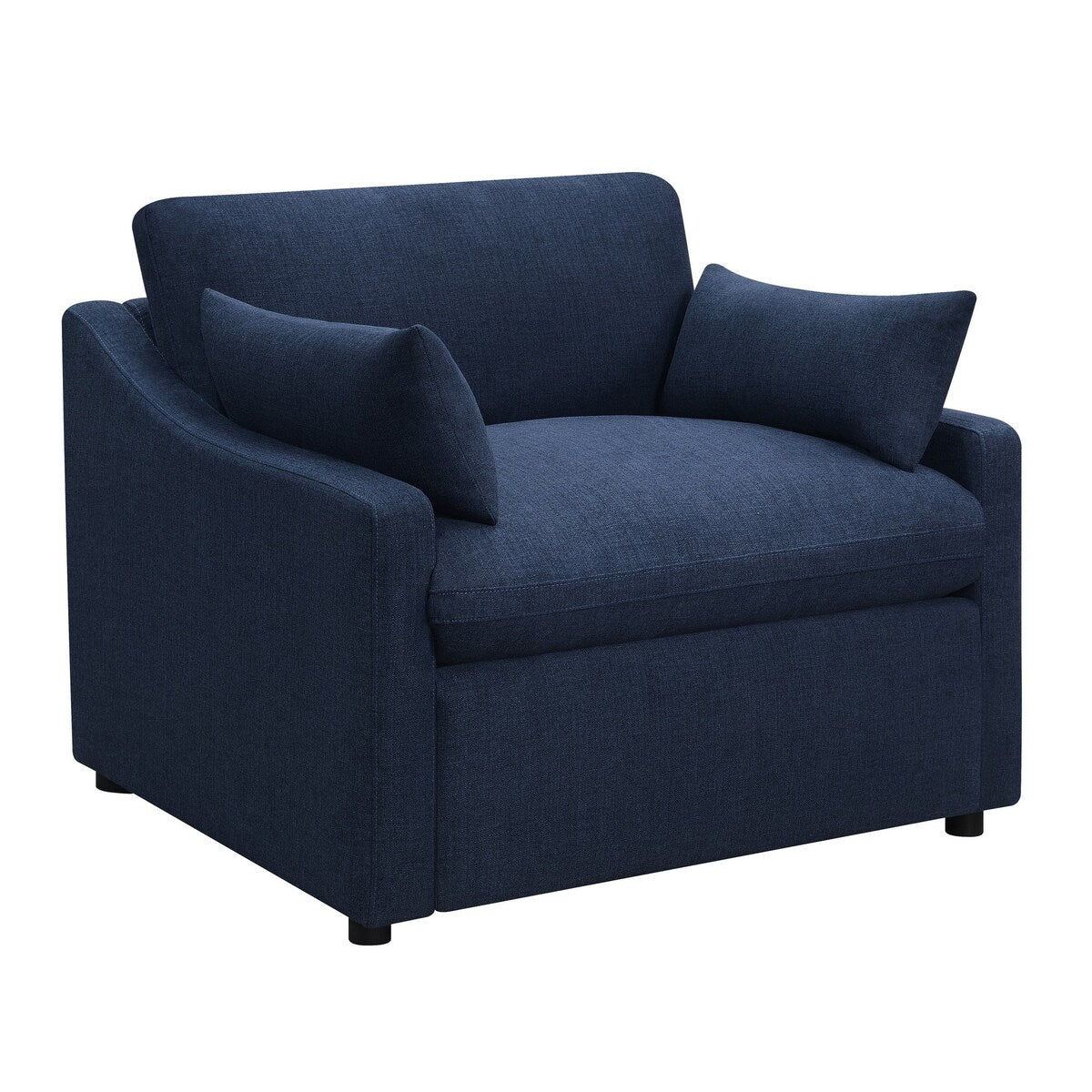Fabric Upholstered Power Recliner Chair with Lumbar Side Pillows, Blue