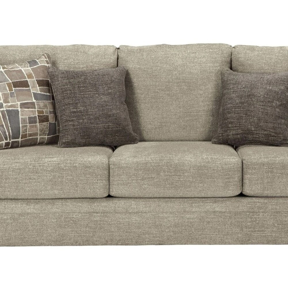 Fabric Upholstered Queen Sofa Sleeper with Tapered Legs, Gray