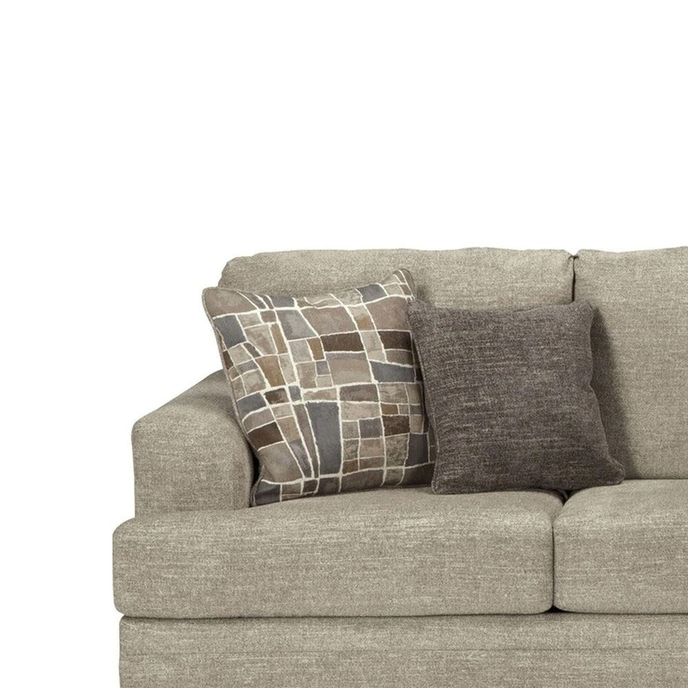 Fabric Upholstered Queen Sofa Sleeper with Tapered Legs, Gray