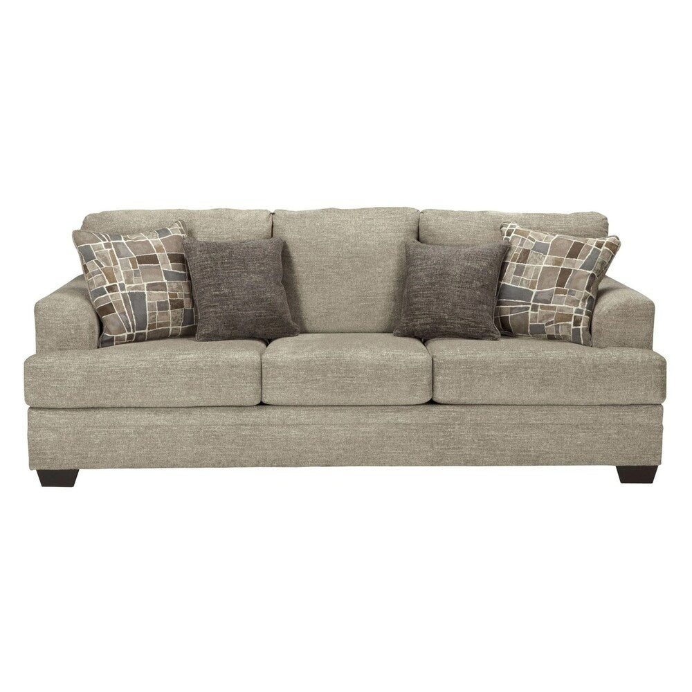 Fabric Upholstered Queen Sofa Sleeper with Tapered Legs, Gray