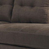 Fabric Upholstered Right Arm Facing Corner Chaise with Tufted Back, Brown