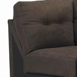 Fabric Upholstered Right Arm Facing Corner Chaise with Tufted Back, Brown