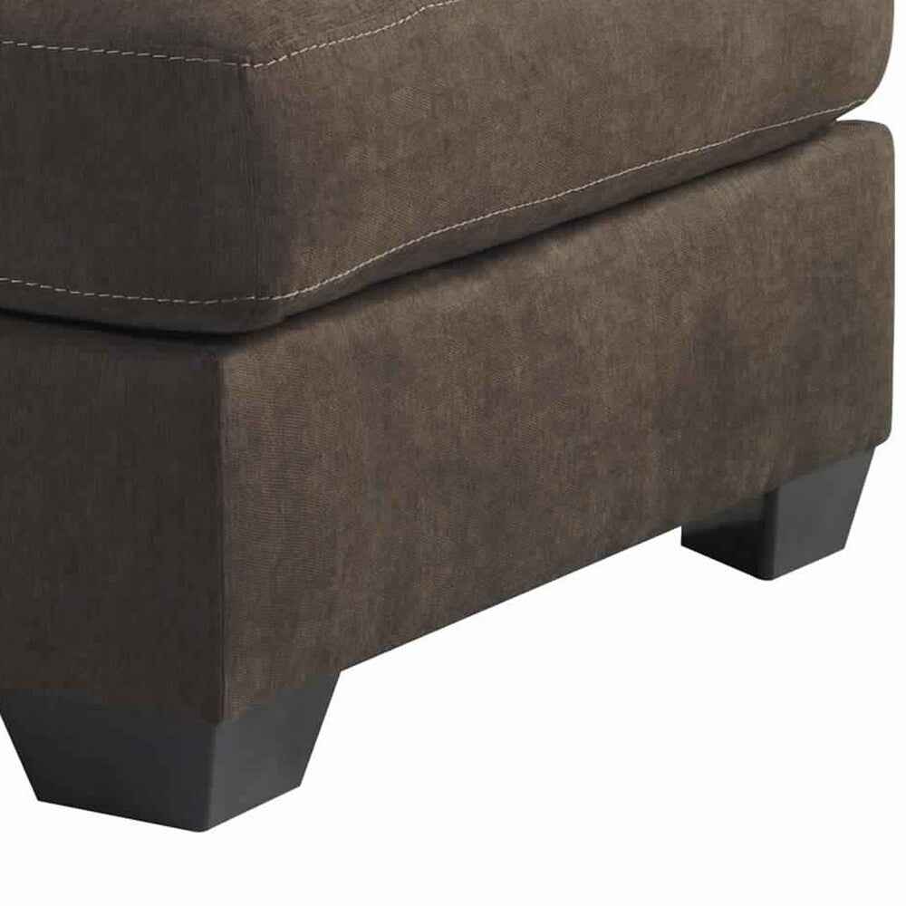 Fabric Upholstered Right Arm Facing Corner Chaise with Tufted Back, Brown