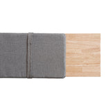 Fabric Upholstered Rubberwood Bench with Shelf and Cushion