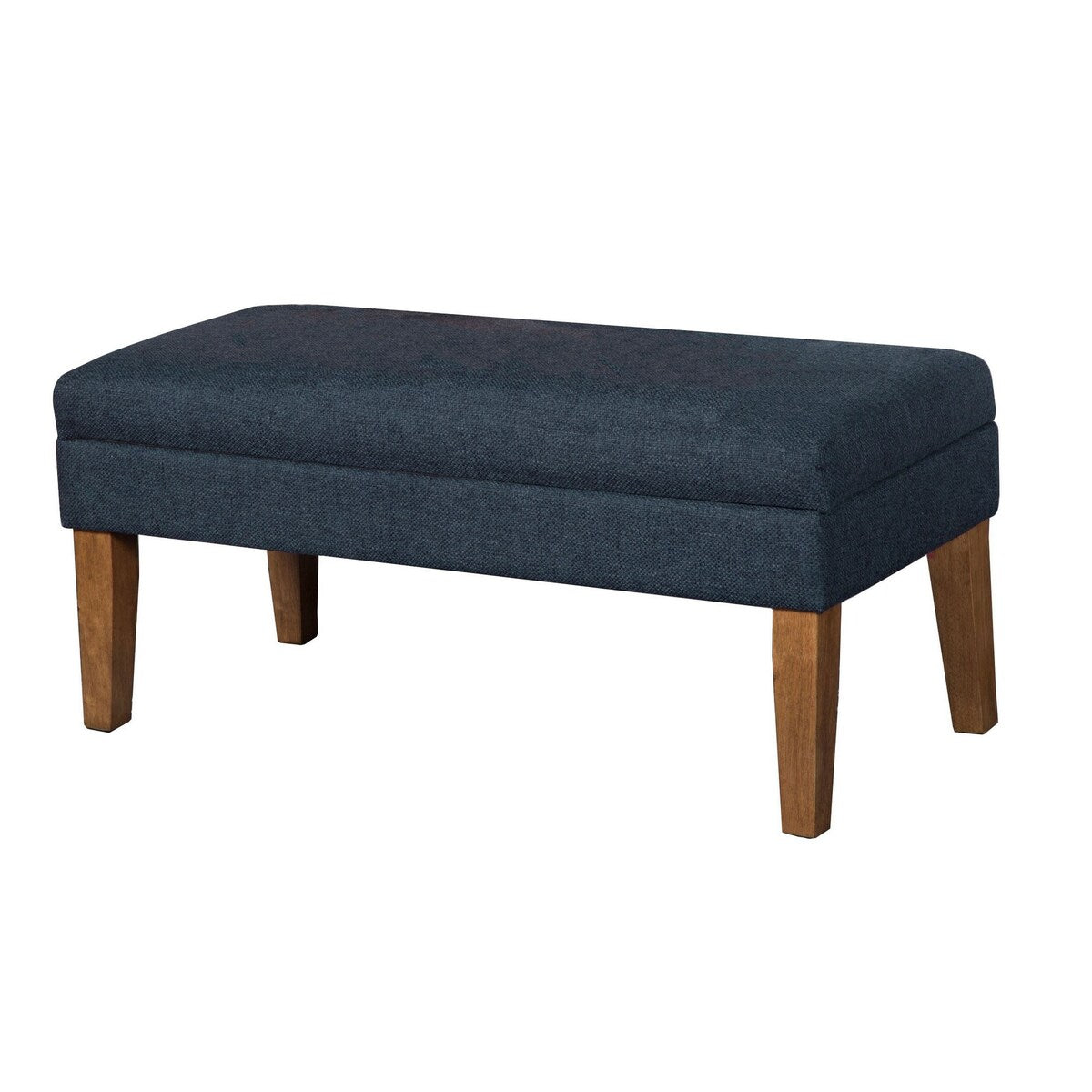 Fabric Upholstered Wooden Bench with Lift Top Storage, Navy Blue