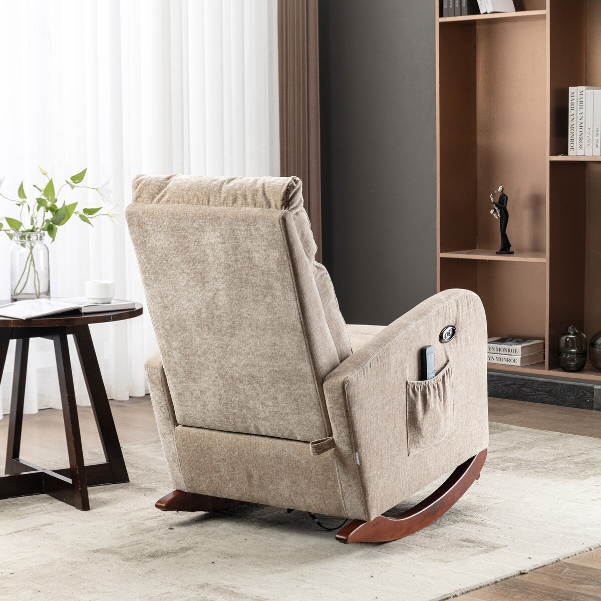 Fabric rocking chair with massage function