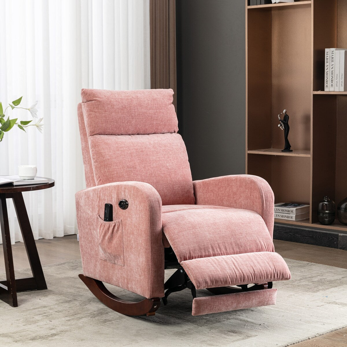 Fabric rocking chair with massage function