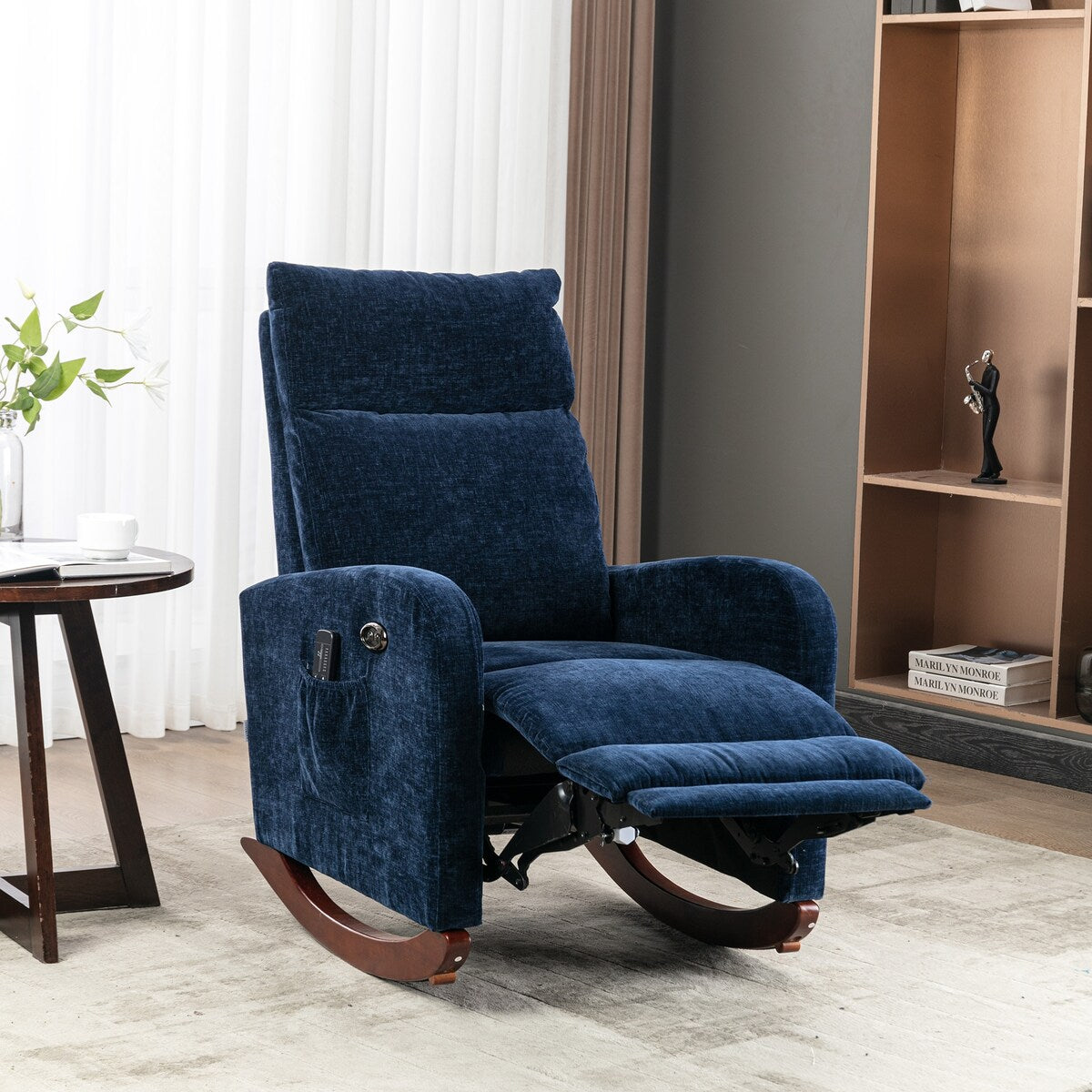 Fabric rocking chair with massage function