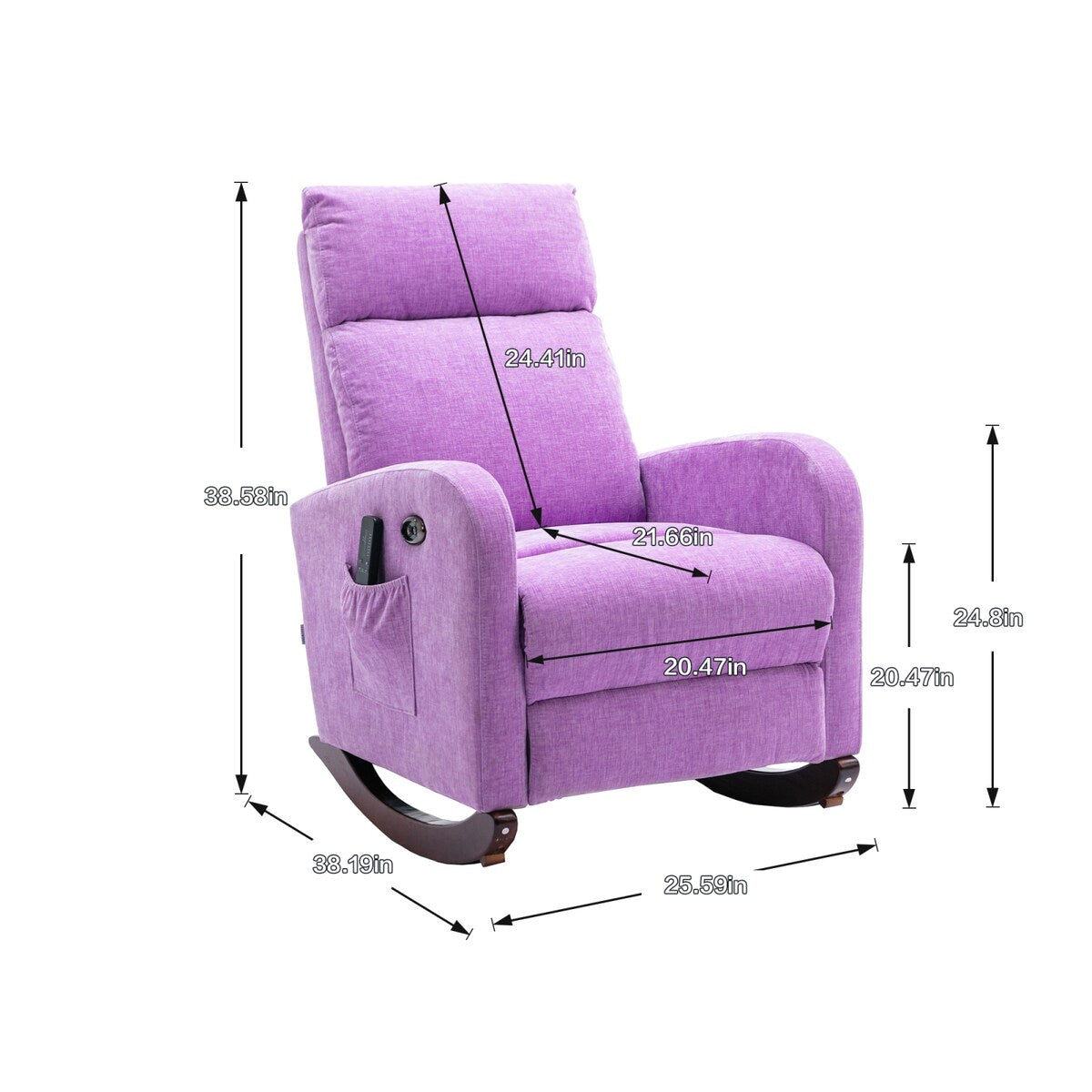 Fabric rocking chair with massage function