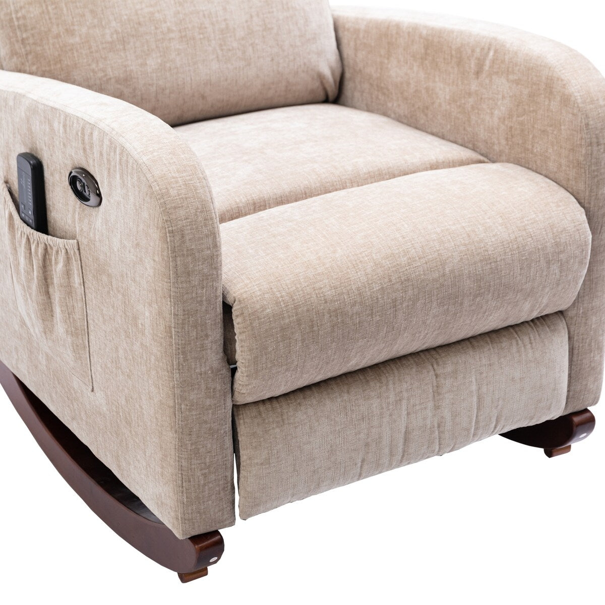 Fabric rocking chair with massage function