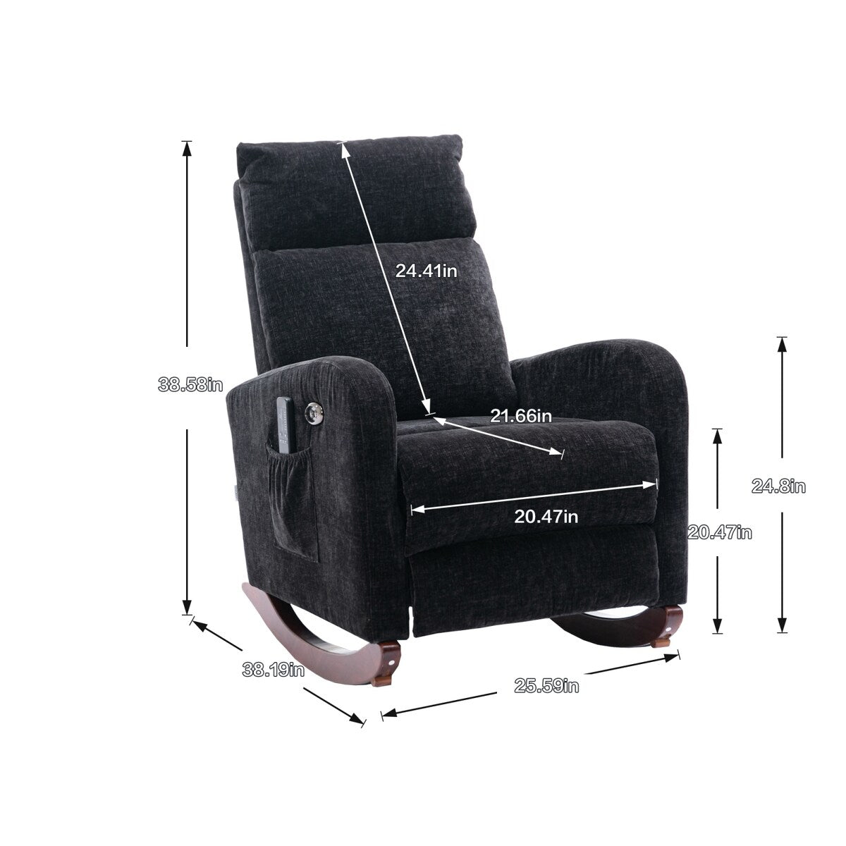 Fabric rocking chair with massage function