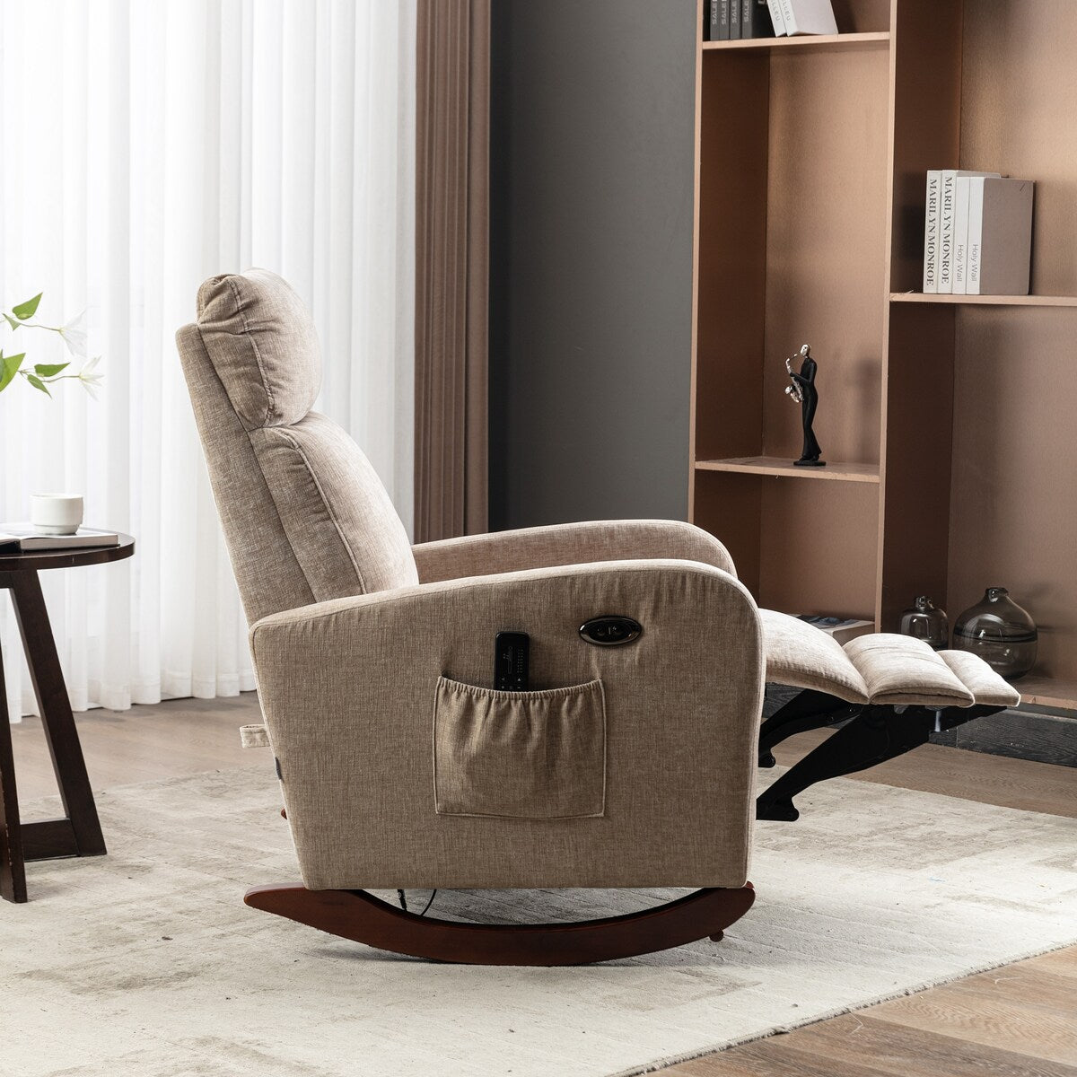 Fabric rocking chair with massage function