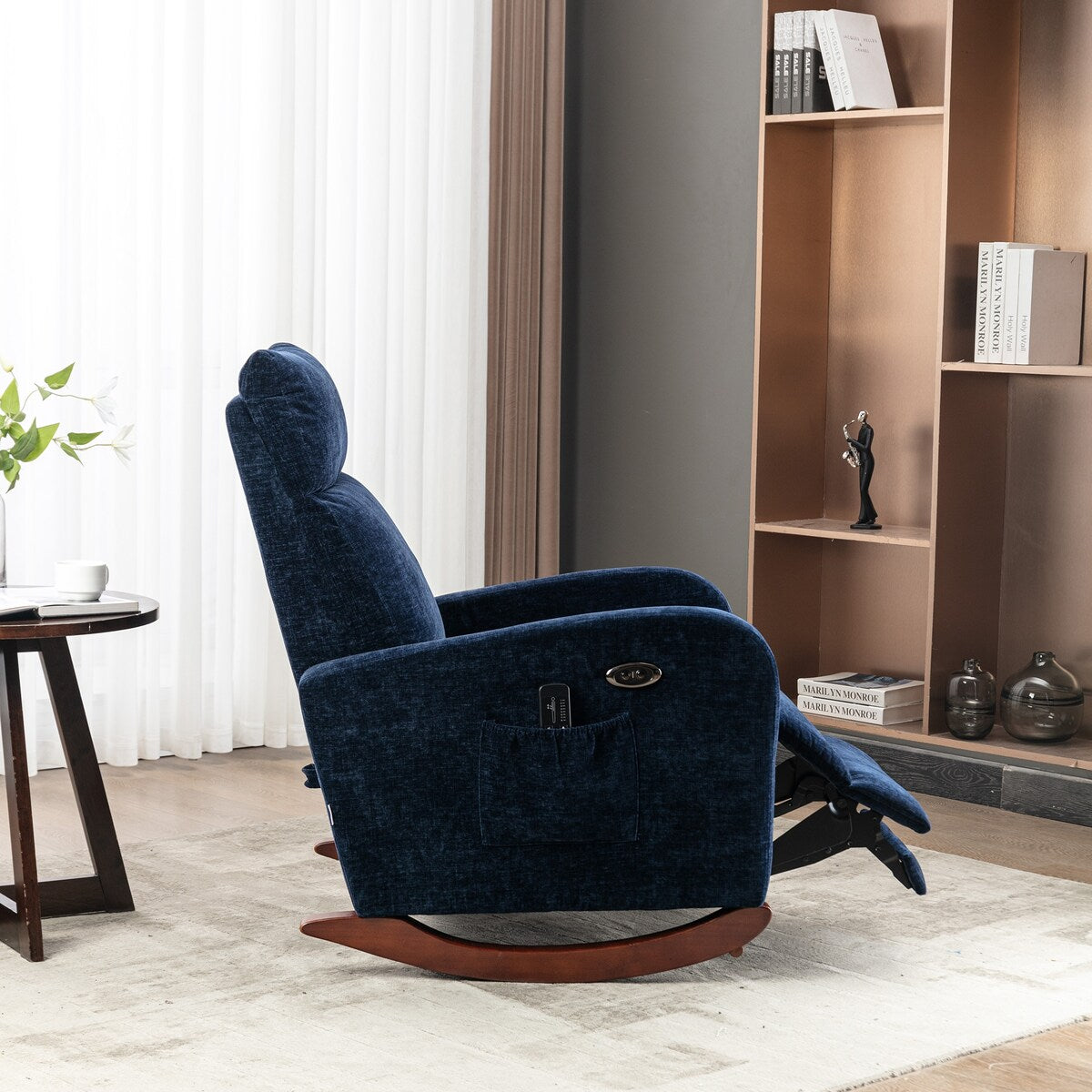 Fabric rocking chair with massage function