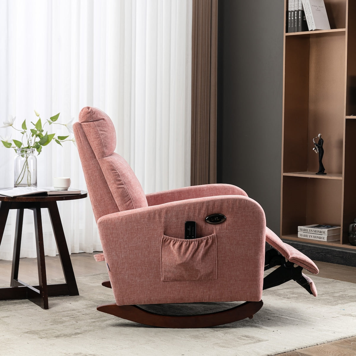 Fabric rocking chair with massage function