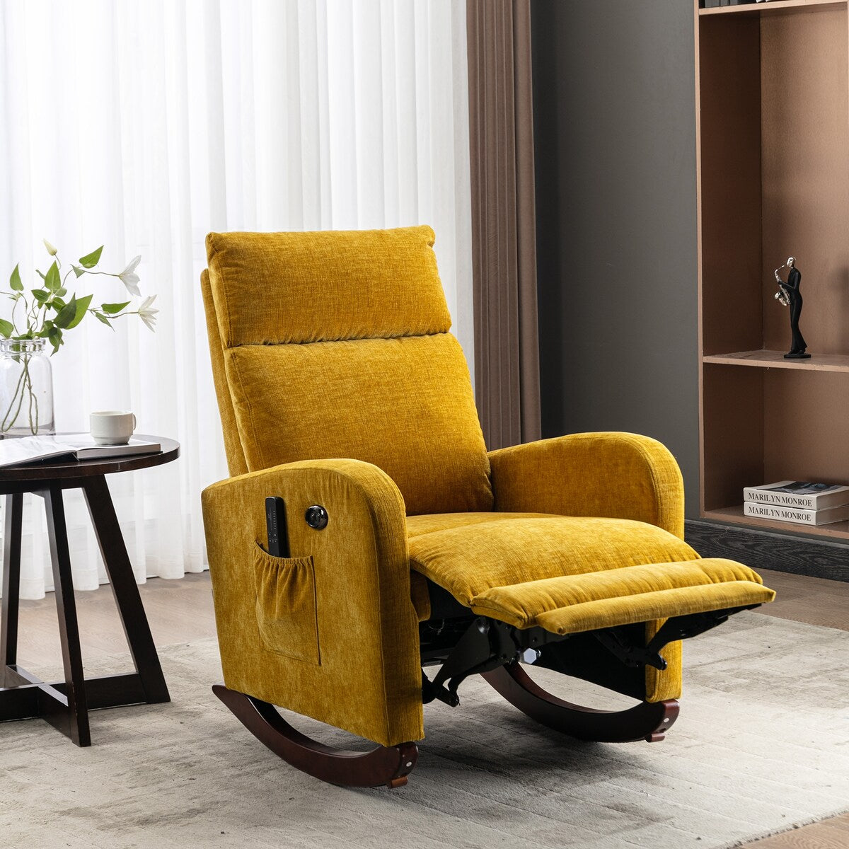 Fabric rocking chair with massage function