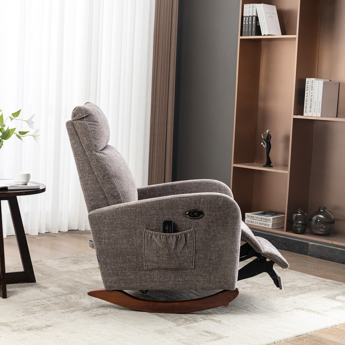 Fabric rocking chair with massage function