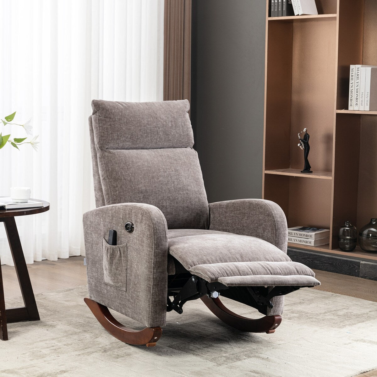 Fabric rocking chair with massage function