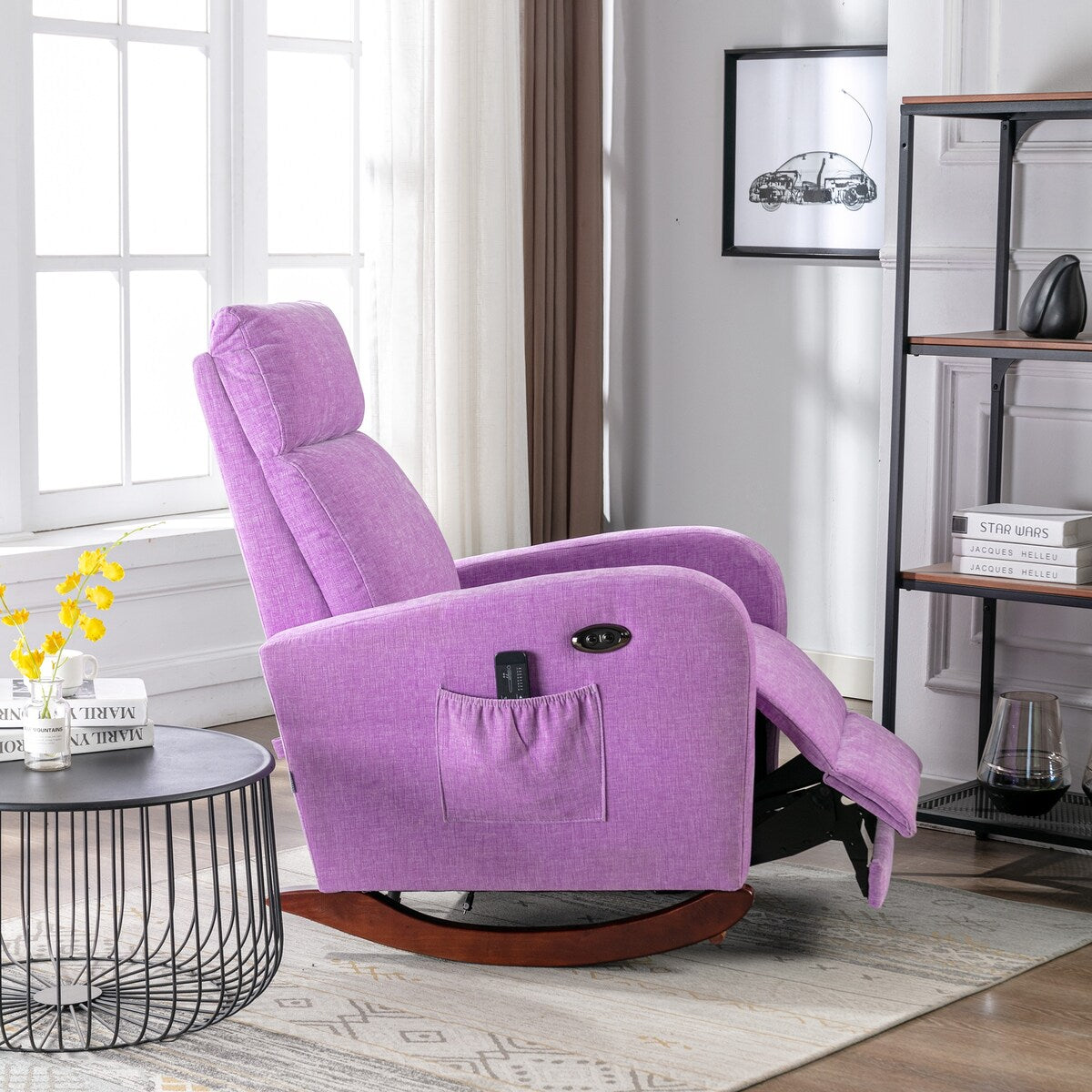 Fabric rocking chair with massage function