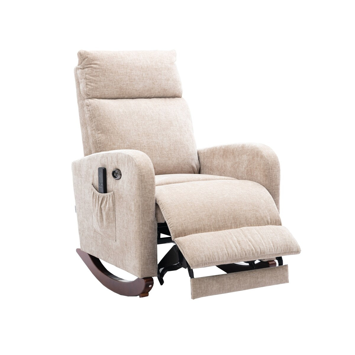 Fabric rocking chair with massage function