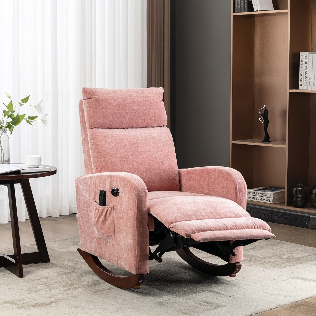 Fabric rocking chair with massage function