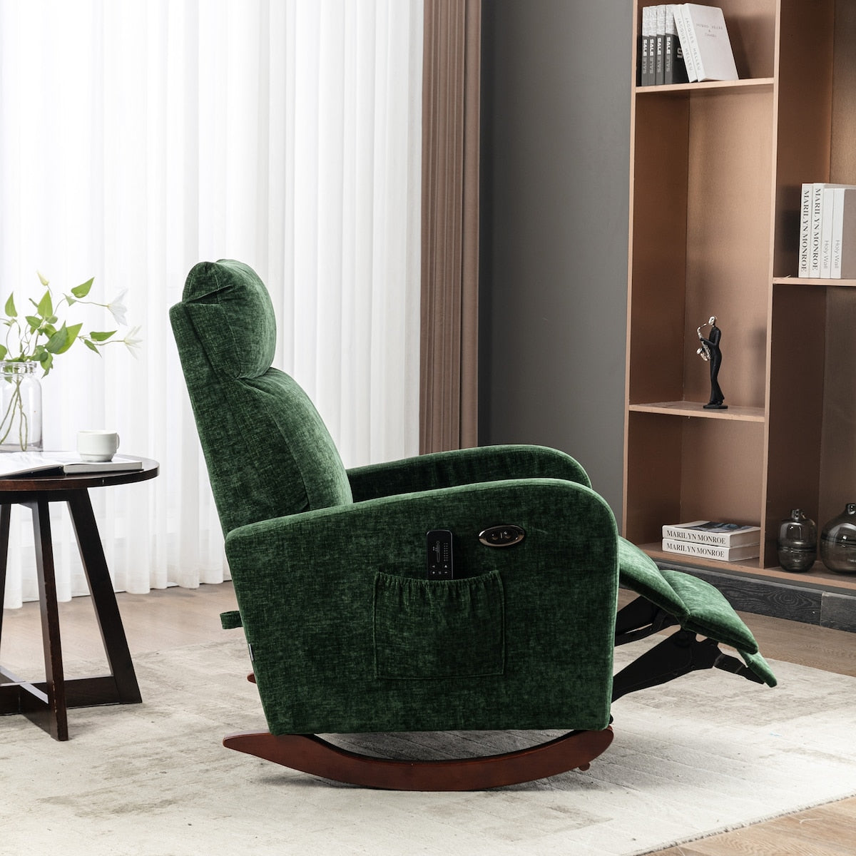 Fabric rocking chair with massage function