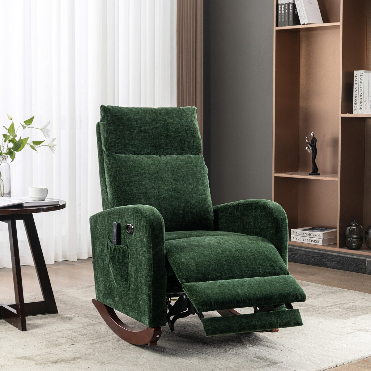Fabric rocking chair with massage function