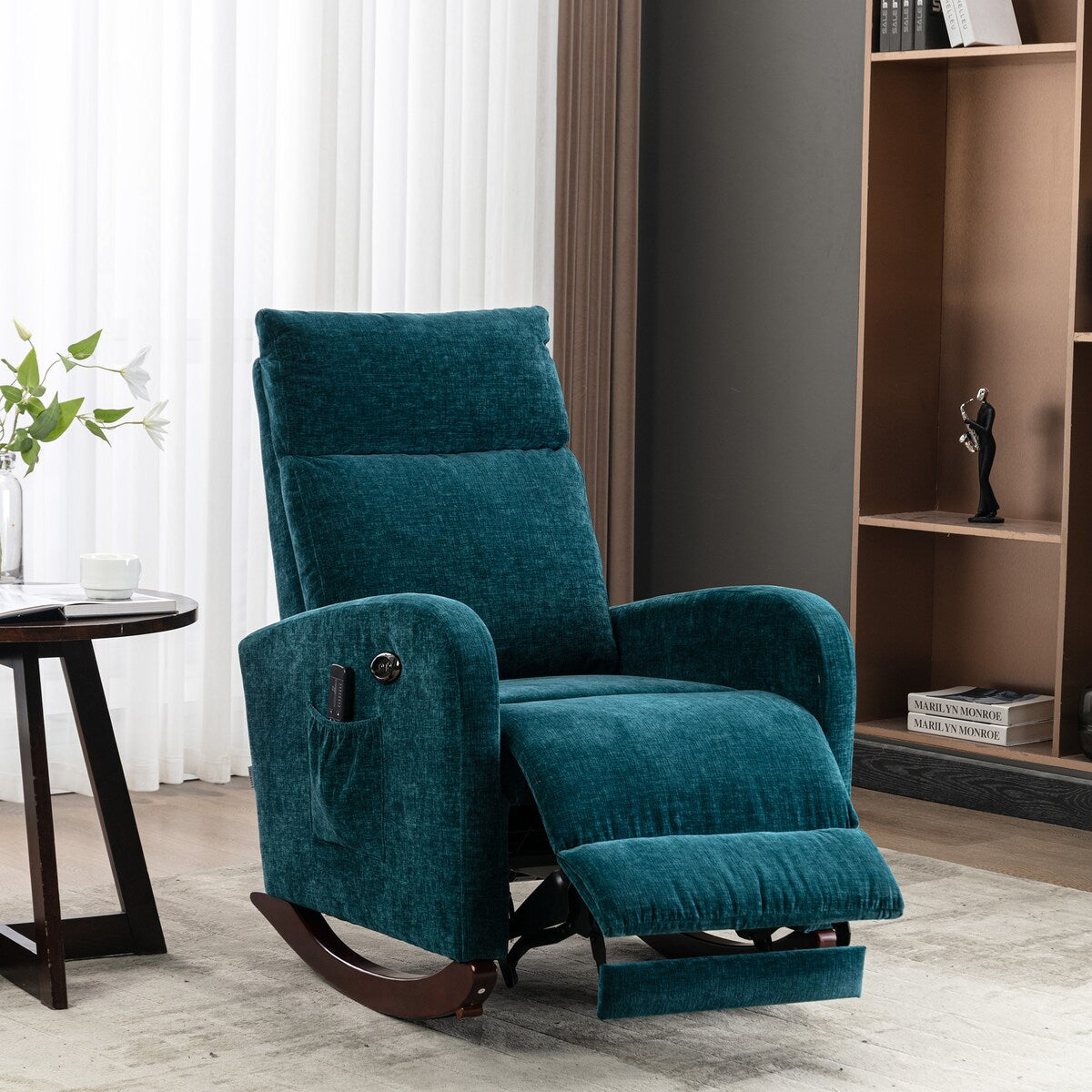 Fabric rocking chair with massage function