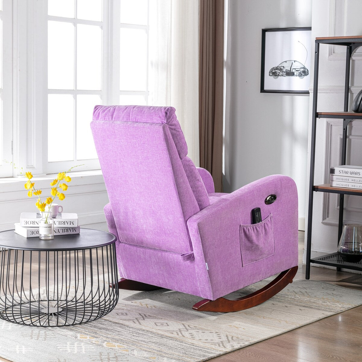 Fabric rocking chair with massage function