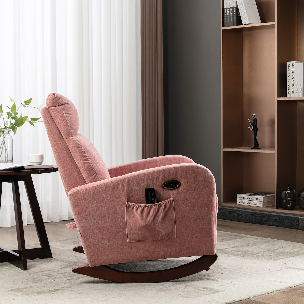 Fabric rocking chair with massage function