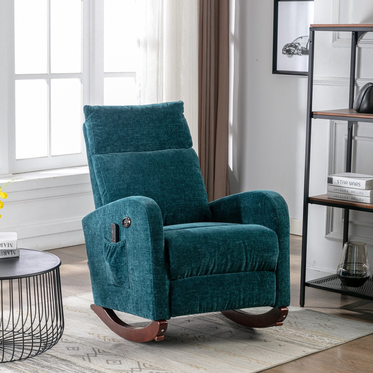 Fabric rocking chair with massage function