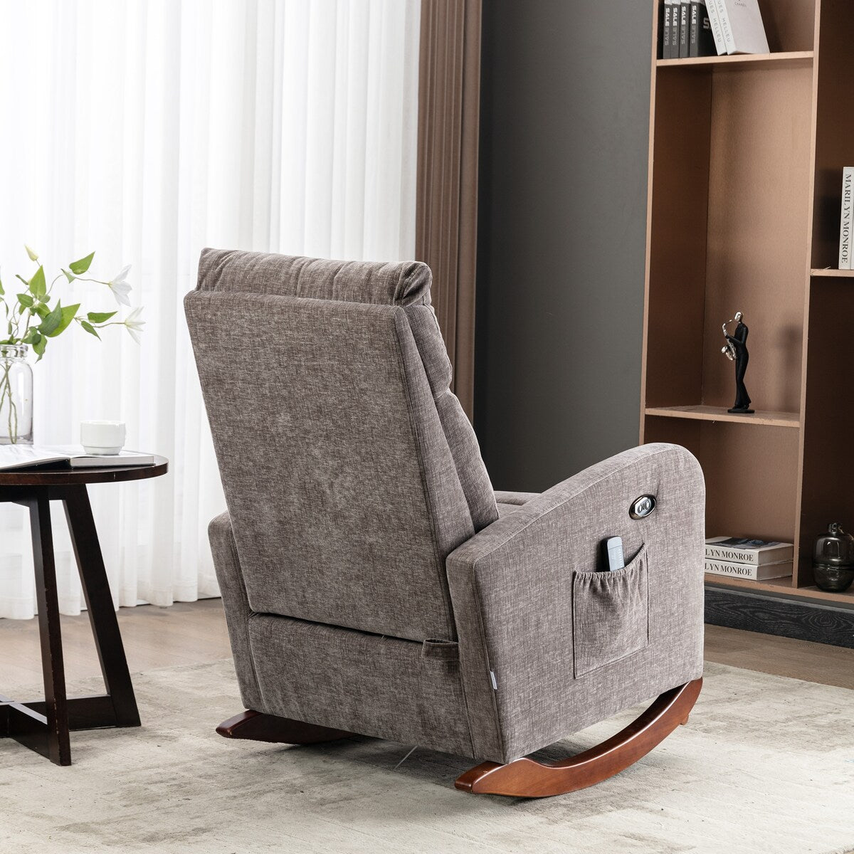 Fabric rocking chair with massage function