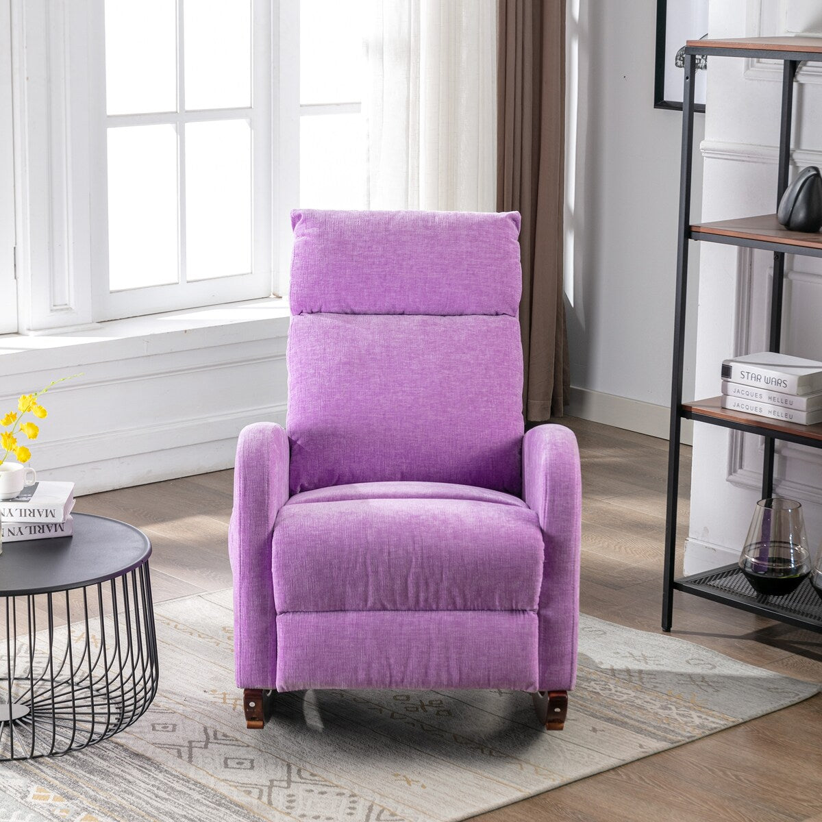 Fabric rocking chair with massage function