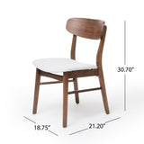 Fabric-upholstered Wood Dining Chairs (Set of 2) by Christopher Knight