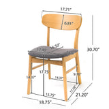 Fabric-upholstered Wood Dining Chairs (Set of 2) by Christopher Knight