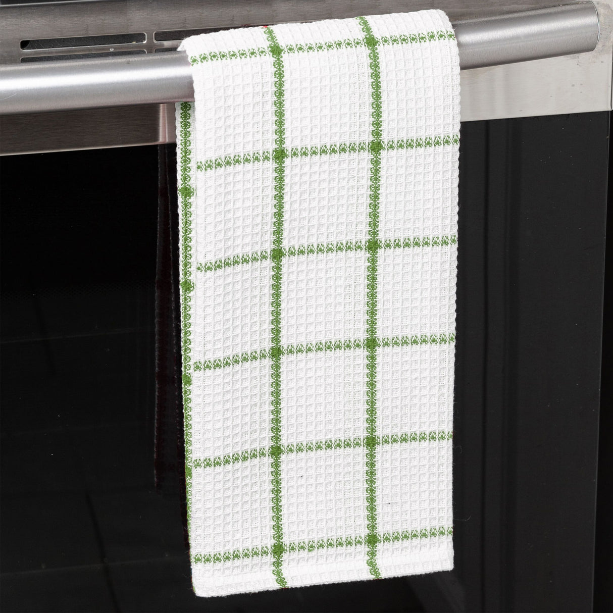 Fabstyles Solo Waffle Cotton Kitchen Towel Set of 4 - 18x28
